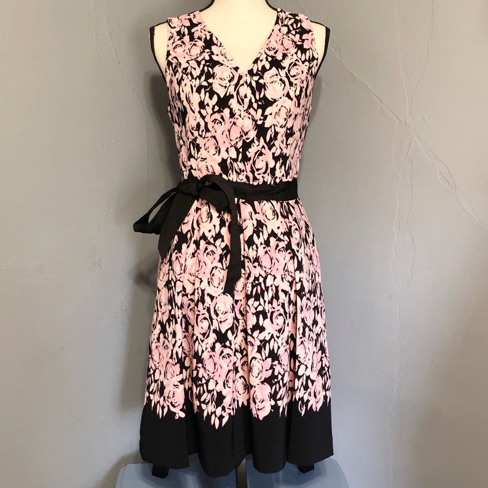 LUXE By Carmen Marco Valvo Pink & Black Dress